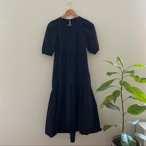 Zara tiered maxi dress with puff sleeve